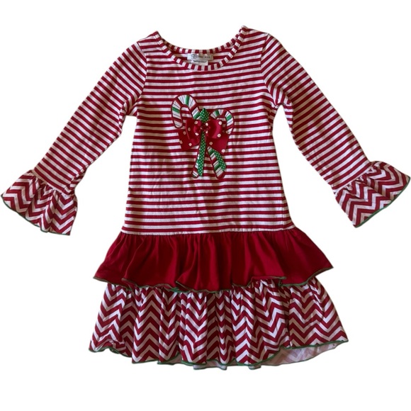 Bonnie Jean Other - Bonnie Jean Candy Cane Striped Christmas Dress size 6